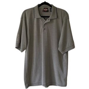 Harley Davidson Biker Pat Rogers Speedway Racing Grey Polo Shirt